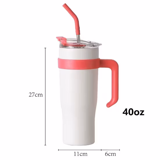 30oz 40oz Vacuum Tumbler Double Wall Stainless Steel Thermos Insulated Flask Auto Cup Water Bottle with Handle Lid Straw