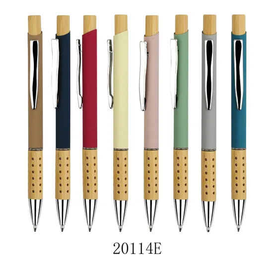 Adverting Promotion Gift Customized Logo Recycle Aluminum Metal Bamboo Writing Ball Pen