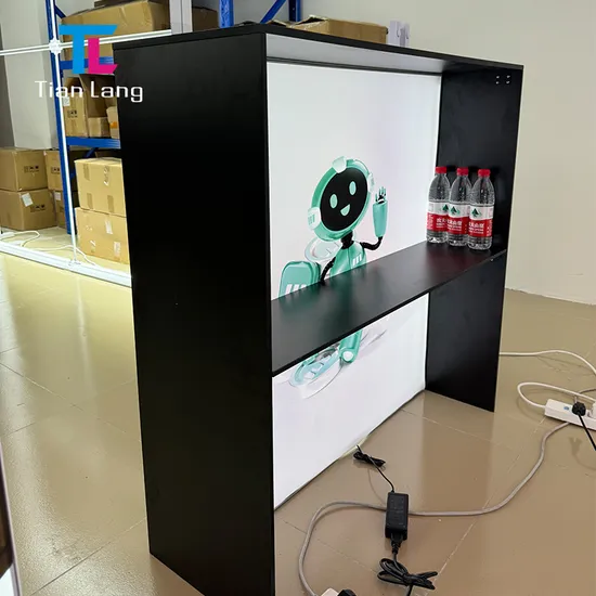 Portable Assembled Advertising Light Box LED Light Box with Storage Table Trade Show Exhibition Booth Promotional Table Display 