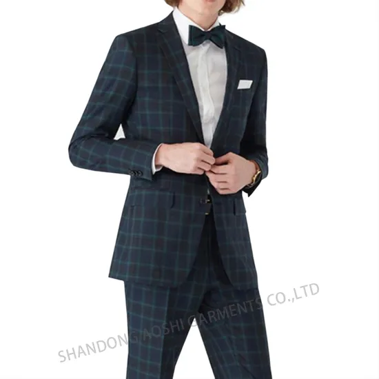Tailored Men′s Hip Lapel Collar Striped Fabric Suit Half Lining Business Casual Apparel 