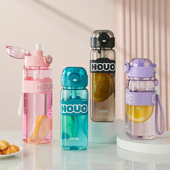 680/1000ml Sports Water Bottle Progressive Color Resistance Carrying Cup Summer Student Bottle 