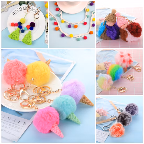 Promotion Items Promotion Keychain Fur Ball Keychain Advertising Gifts Holiday Gifts (G8028)