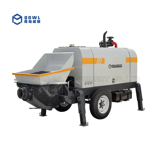 Mobile Small Mini Trailer Diesel Electric Automatic Portable Hydraulic Stationary Concrete Mixer Machine Piston Line Mixing Pump 