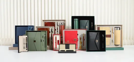 Customized Bamboo Notebook Flash Drive Ballpen Promotional Business Gift Box 