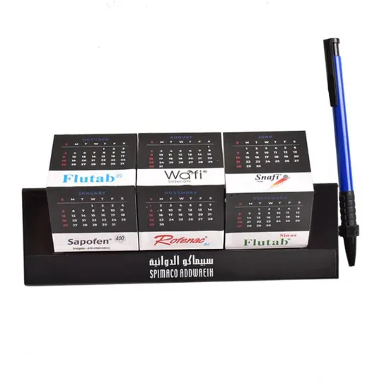 Customized Sticker Desk Calendar Magic Cube Promotional Toy Office Gift 