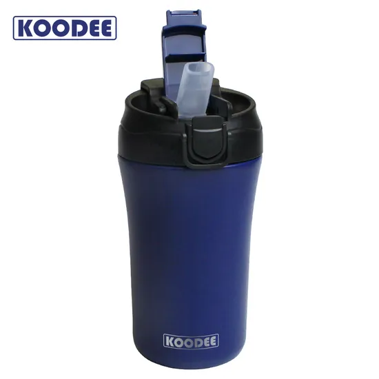 Double Wall Drinking Cup Sports Water Bottle with Straw Lid Stainless Steel Travel Coffee Mug 