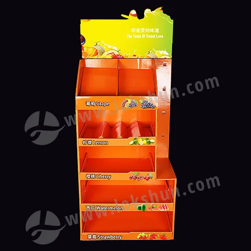 Cardboard Pop Retail Shop Exhibition Pallet Rack Advertising Corrugated Carton Paper Floor Display Shelf Stand